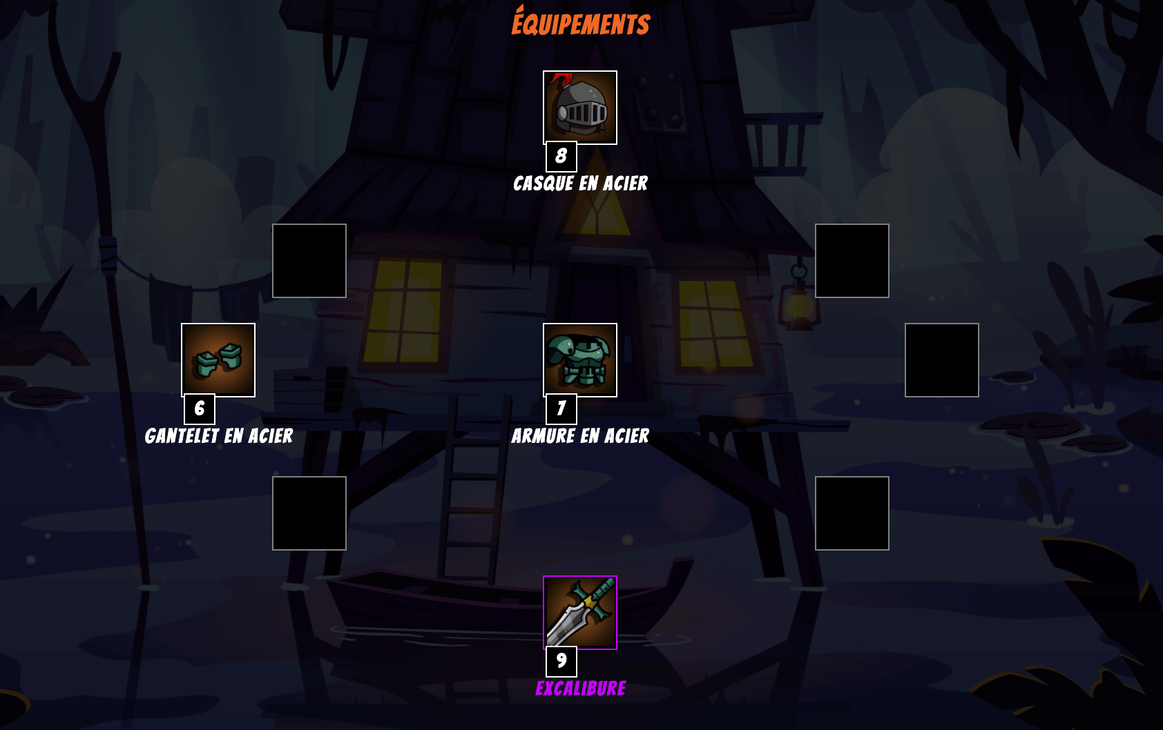 Équipements de personnage