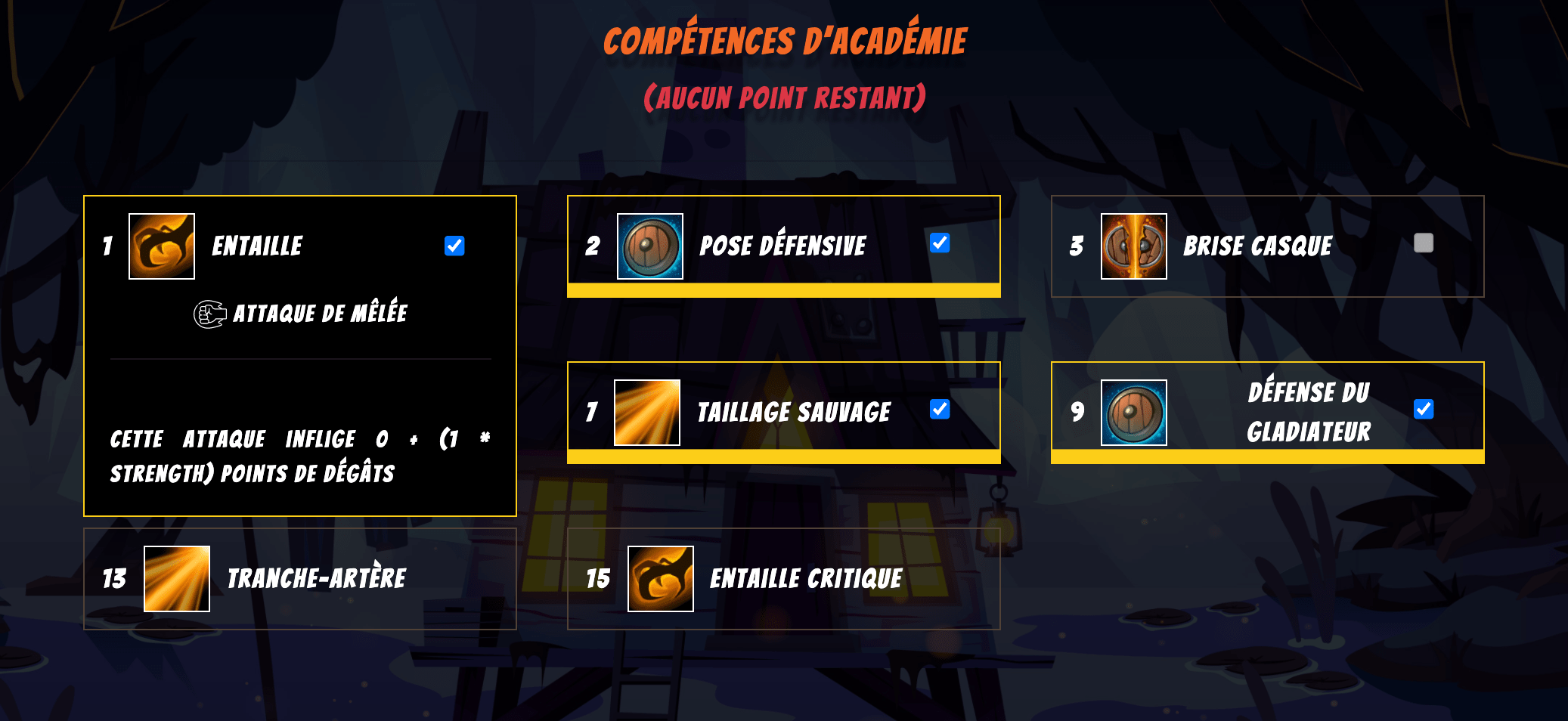 Compétences de personnage